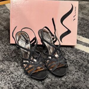 Nina Black Strappy Heels